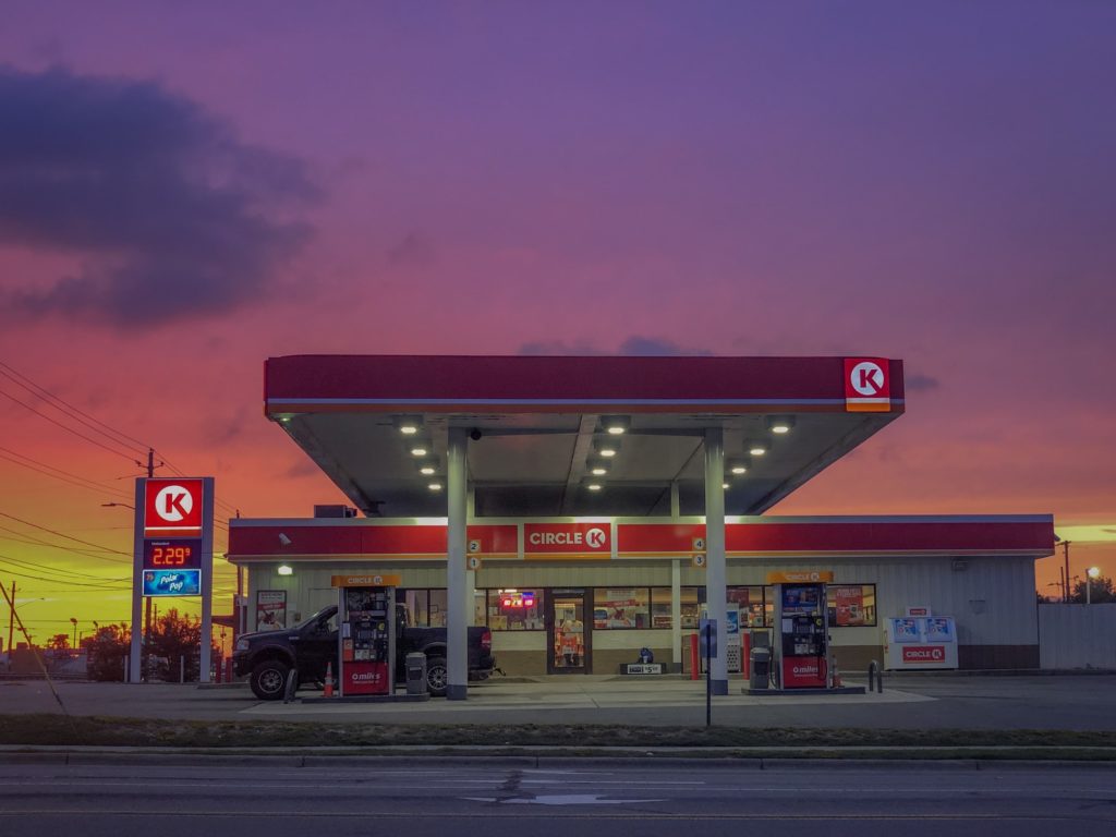 Gas Station at Sunset
