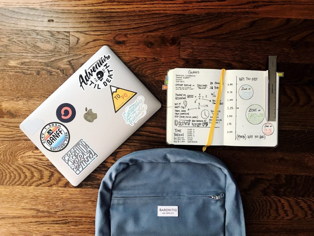 College School Supplies on Table