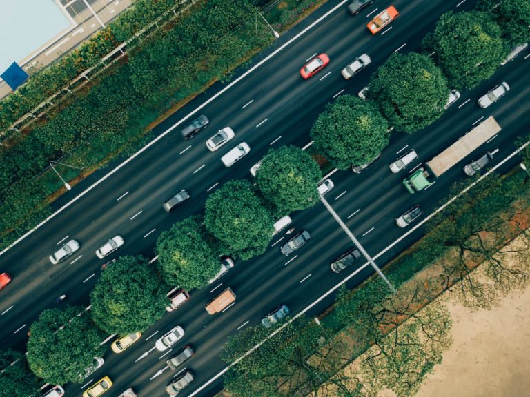 cars driving on highway